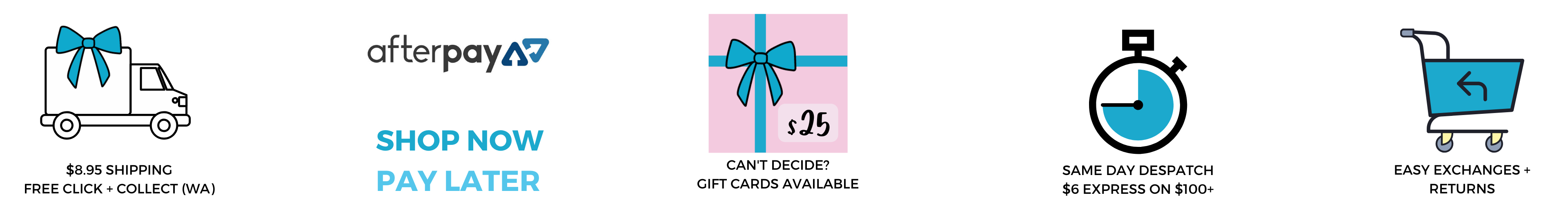 Fast shipping, AfterPay shop now pay later, Express shipping, easy exchanges and returns Fast shipping, AfterPay shop now pay later, Express shipping, easy exchanges and returns